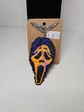 Handcrafted Beaded Ghostface Necklace with Pop of Color