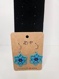 Ocean Blue Ombré Floral Star Earrings