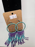 Dreamcatcher Beaded Earrings - Turquoise & Purple