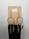Dreamcatcher Earrings - Silver & White
