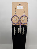 Dreamcatcher Earrings - Purple & Silver