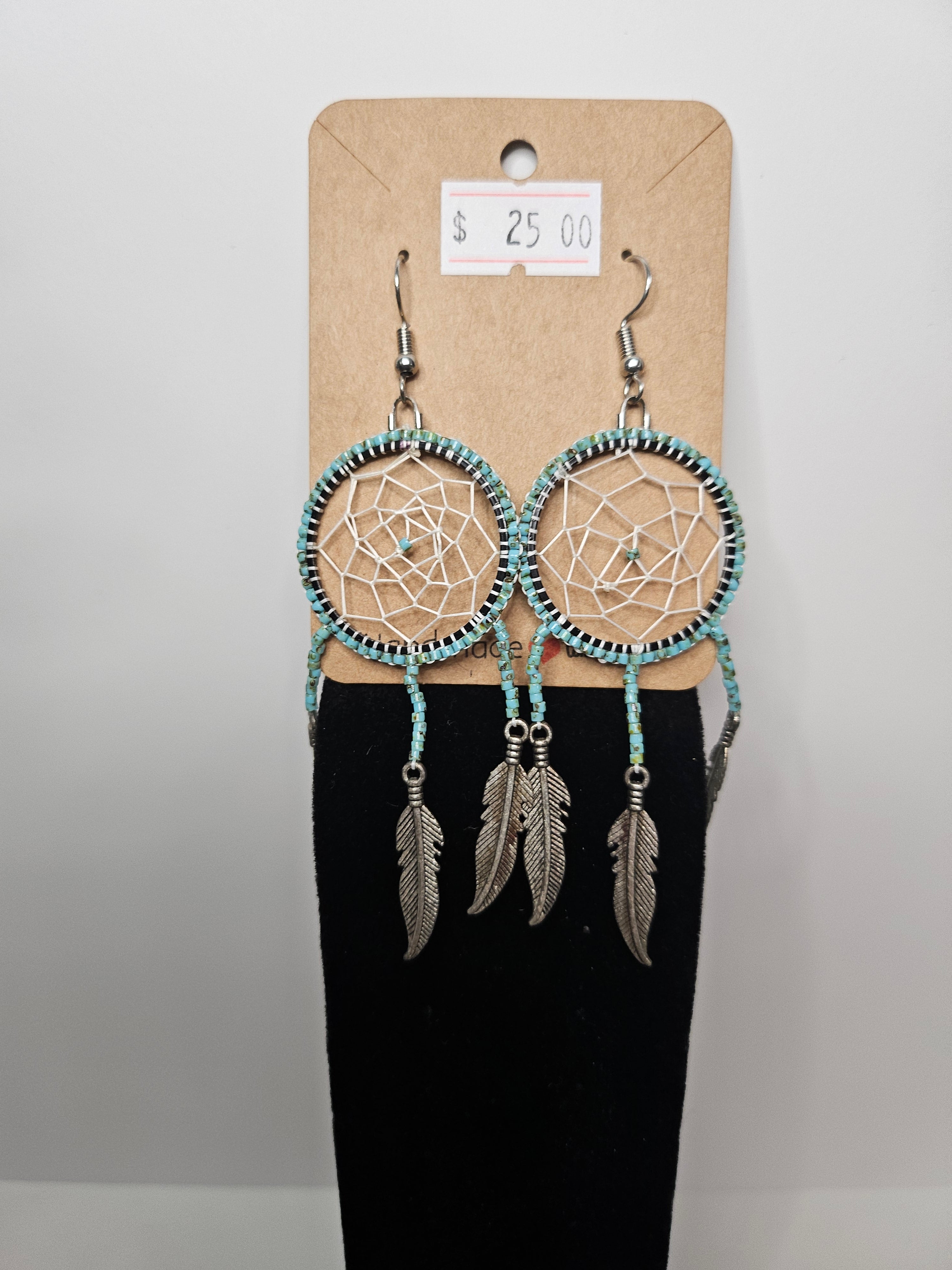 Dreamcatcher Earrings - Turquoise & Silver