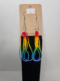 Pride Rainbow Looped Beaded Earrings