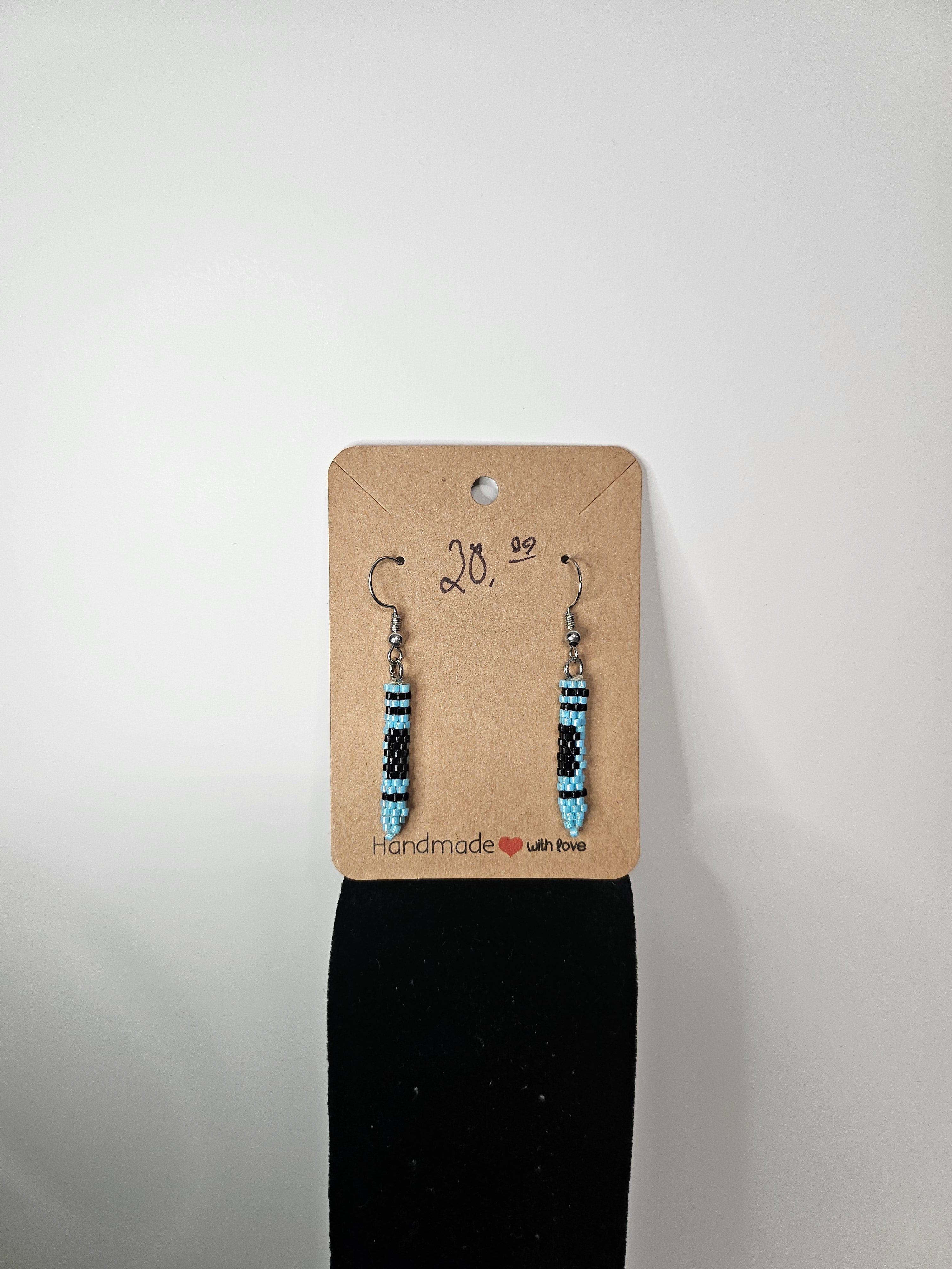Crayon Beaded Earrings - Blue