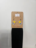 Retro Handheld Game System Beaded Earrings - with yellow screen