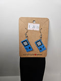 Retro Handheld Game System Beaded Earrings - Blue