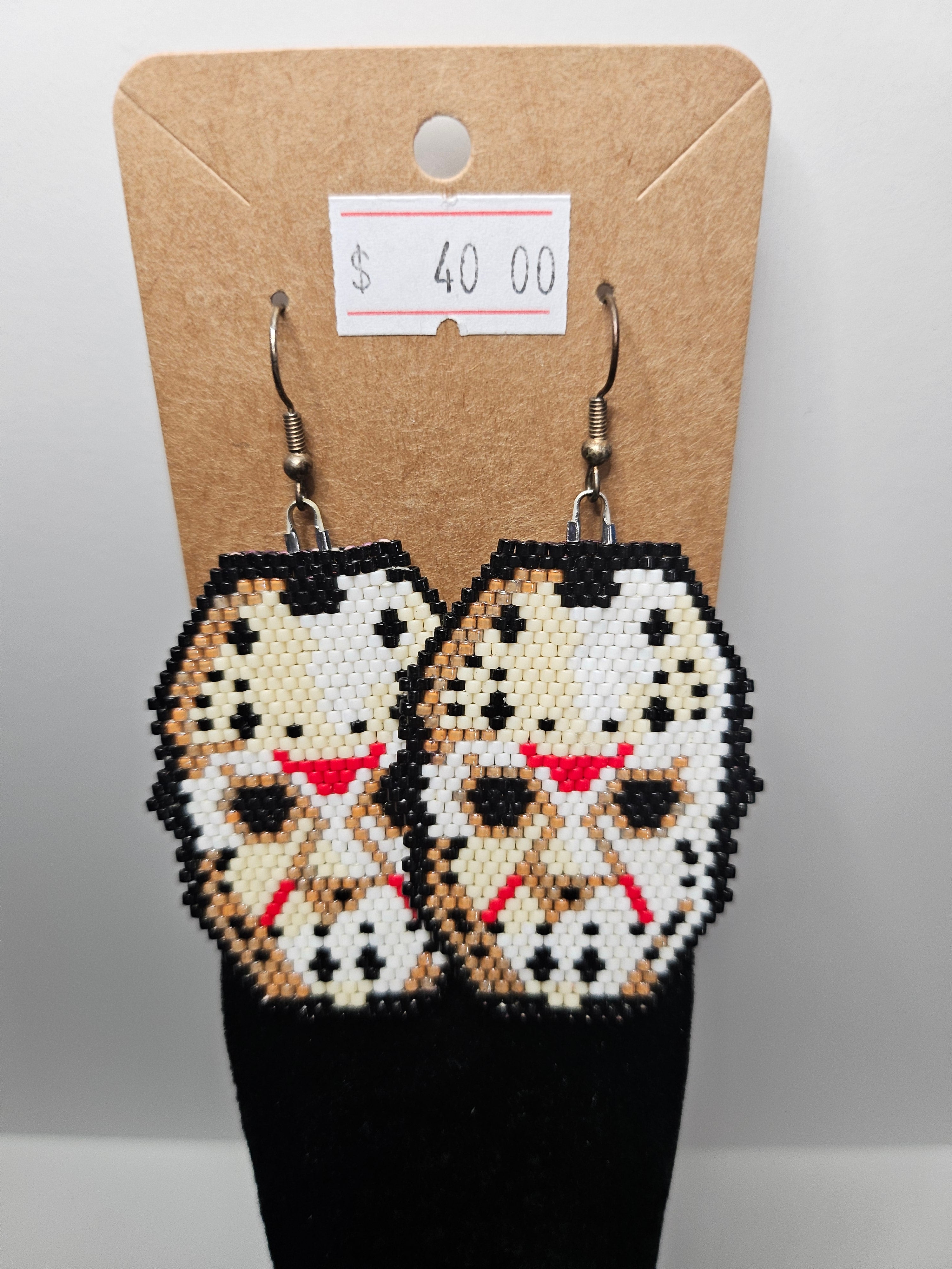 Hockey Mask Beaded Earrings