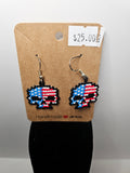 Patriotic Skull Beaded Earrings