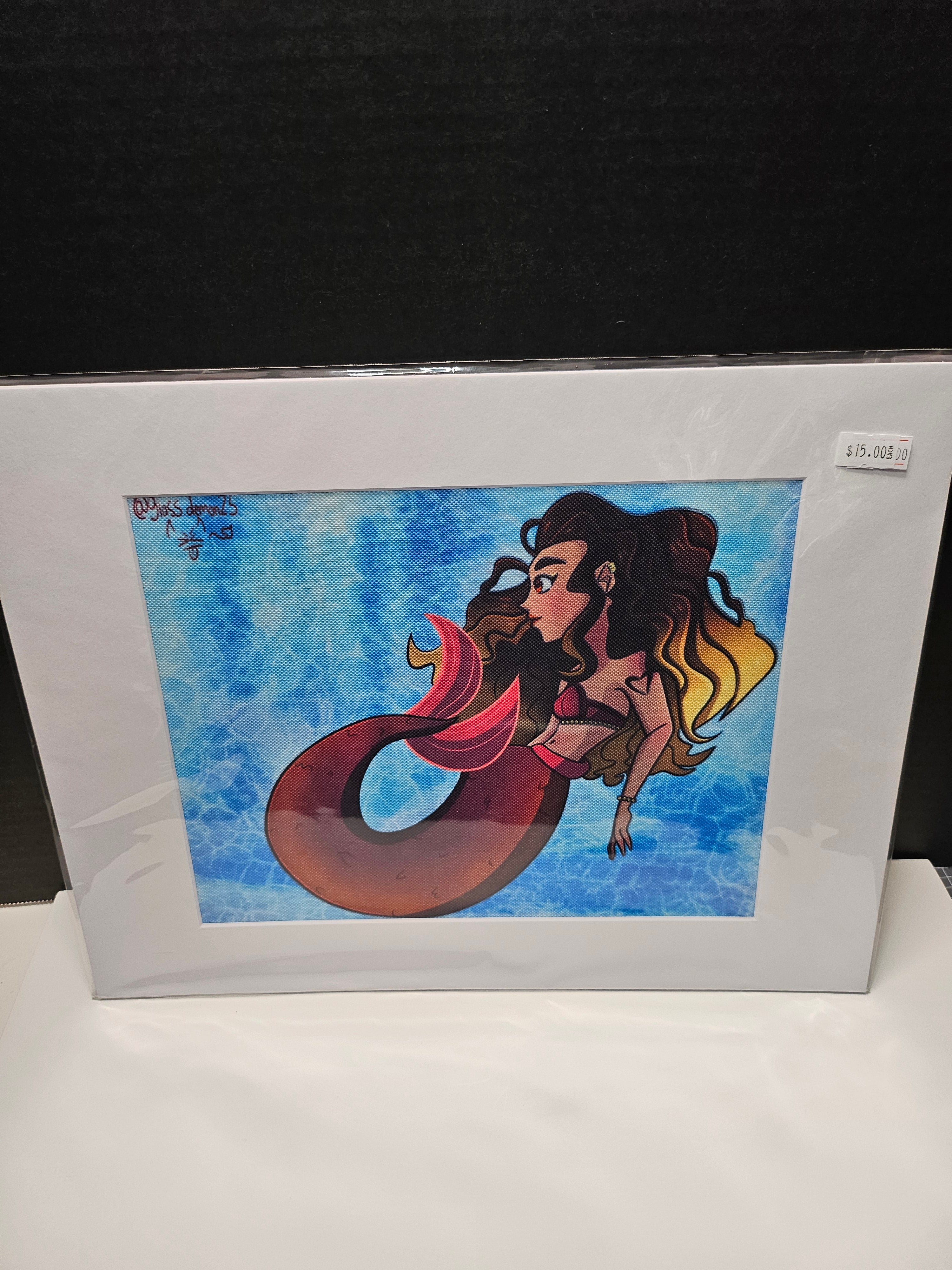 Glass Demon - Original Canvas Art Print with White Mat Frame | 8x10 Print in 11x14 Frame #1