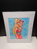 Glass Demon - Original Canvas Art Print with White Mat Frame | 8x10 Print in 11x14 Frame #2