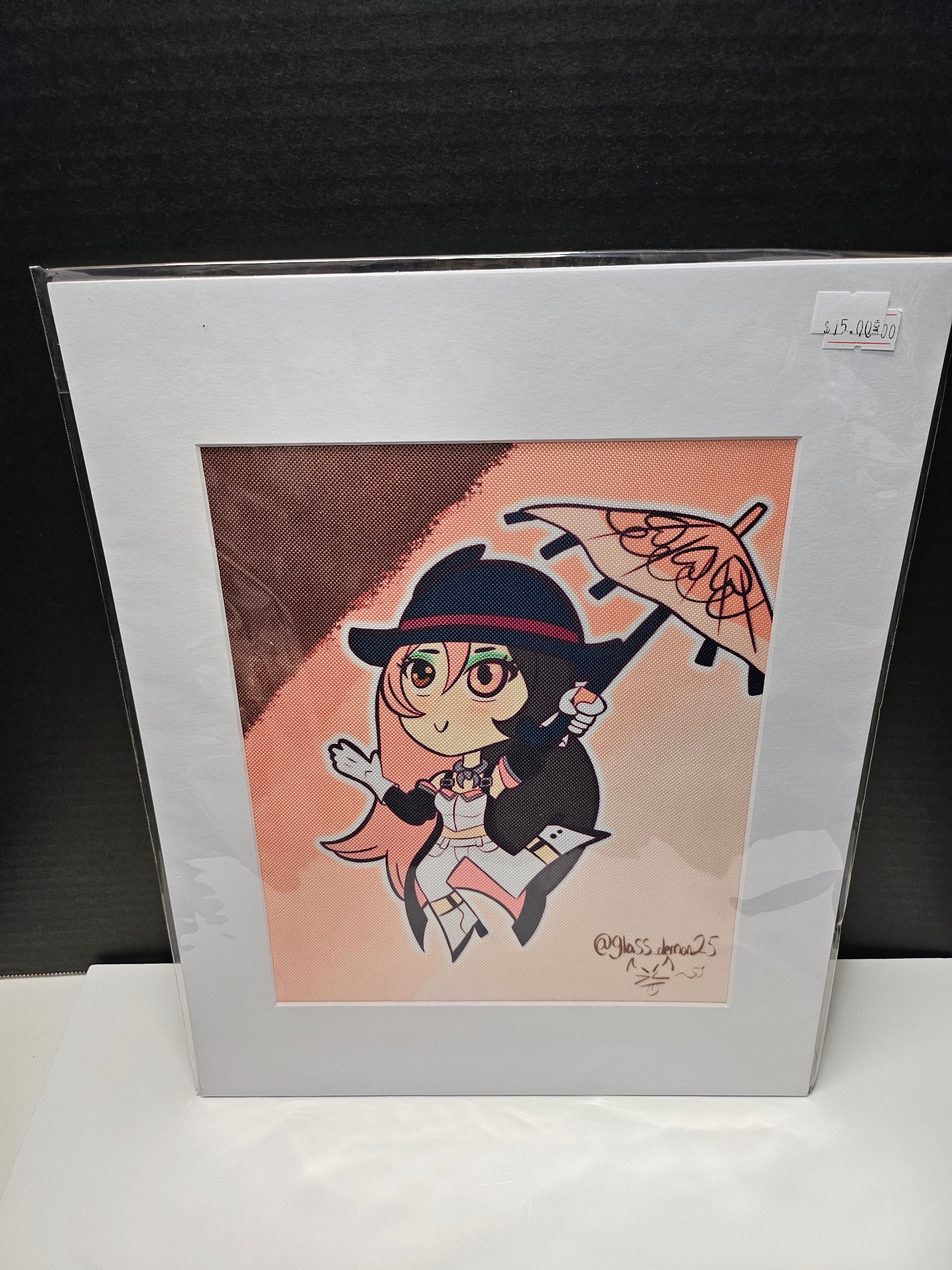 Glass Demon - Original Canvas Art Print with White Mat Frame | 8x10 Print in 11x14 Frame #4