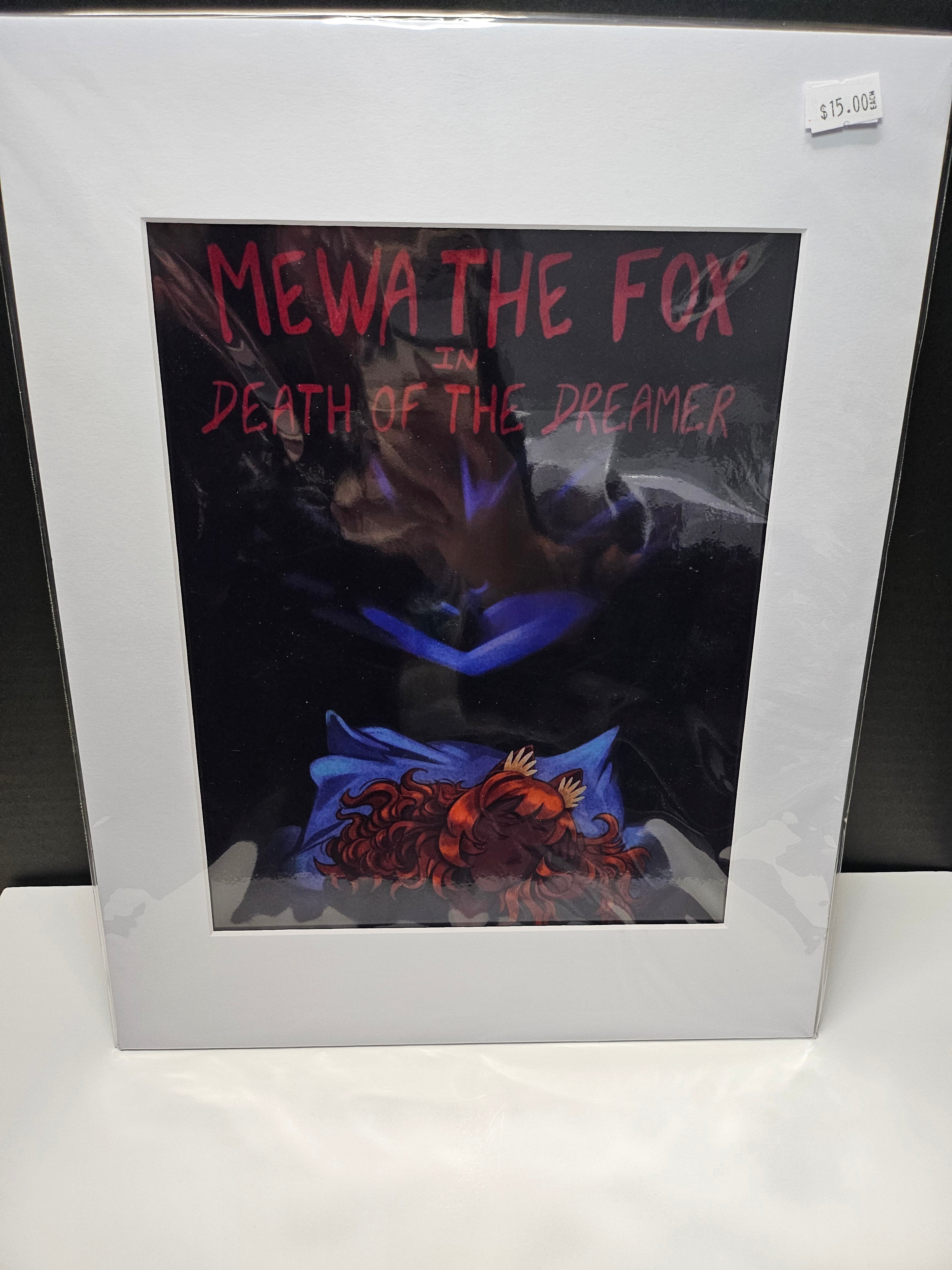 Mewa the Fox in Death of the Dreamer - Original Art Print with White Mat Frame | 8x10 Print in 11x14 Frame