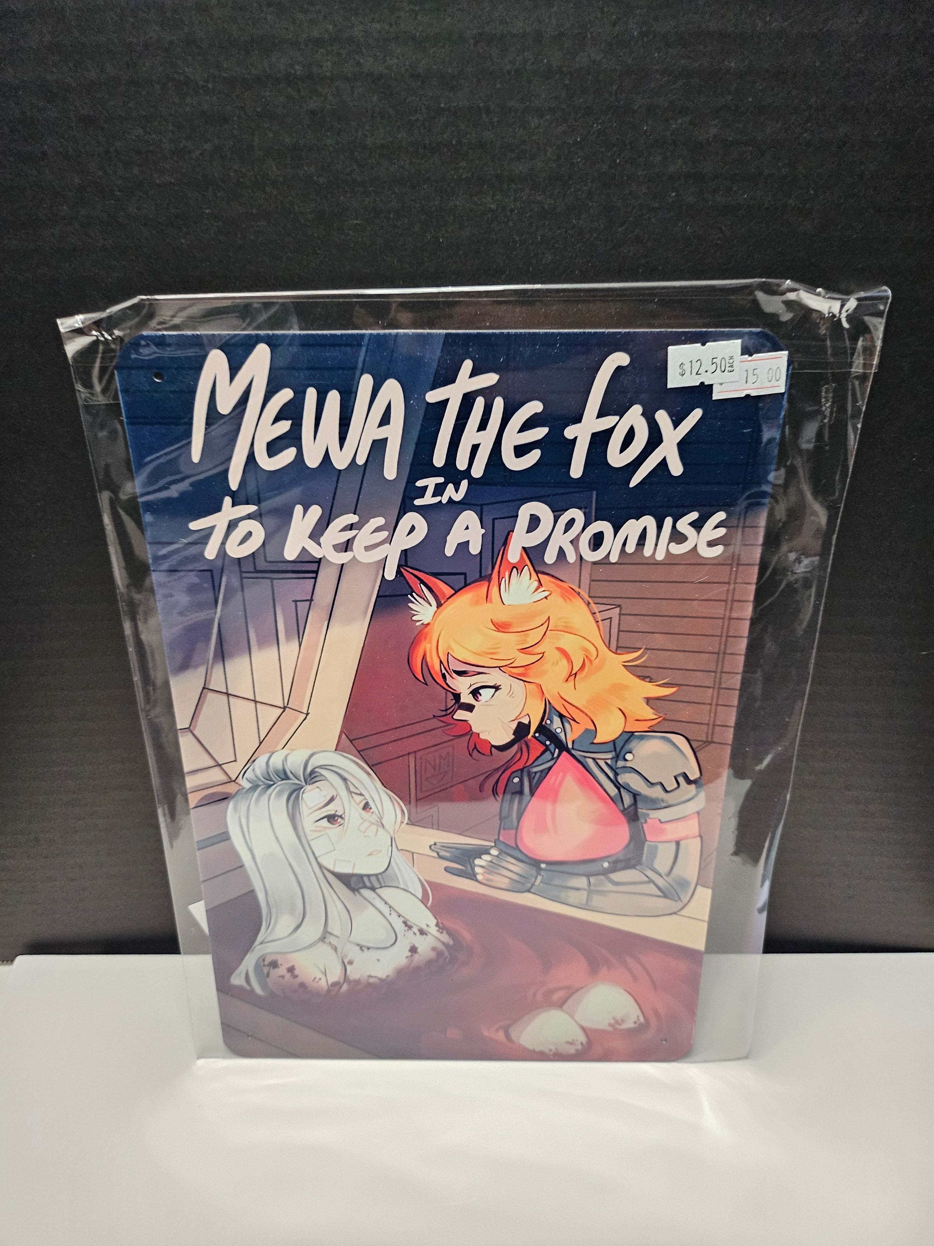 Mewa the Fox in to keep a promise - Durable Metal Wall Sign | 8x12 Printed Metal Art