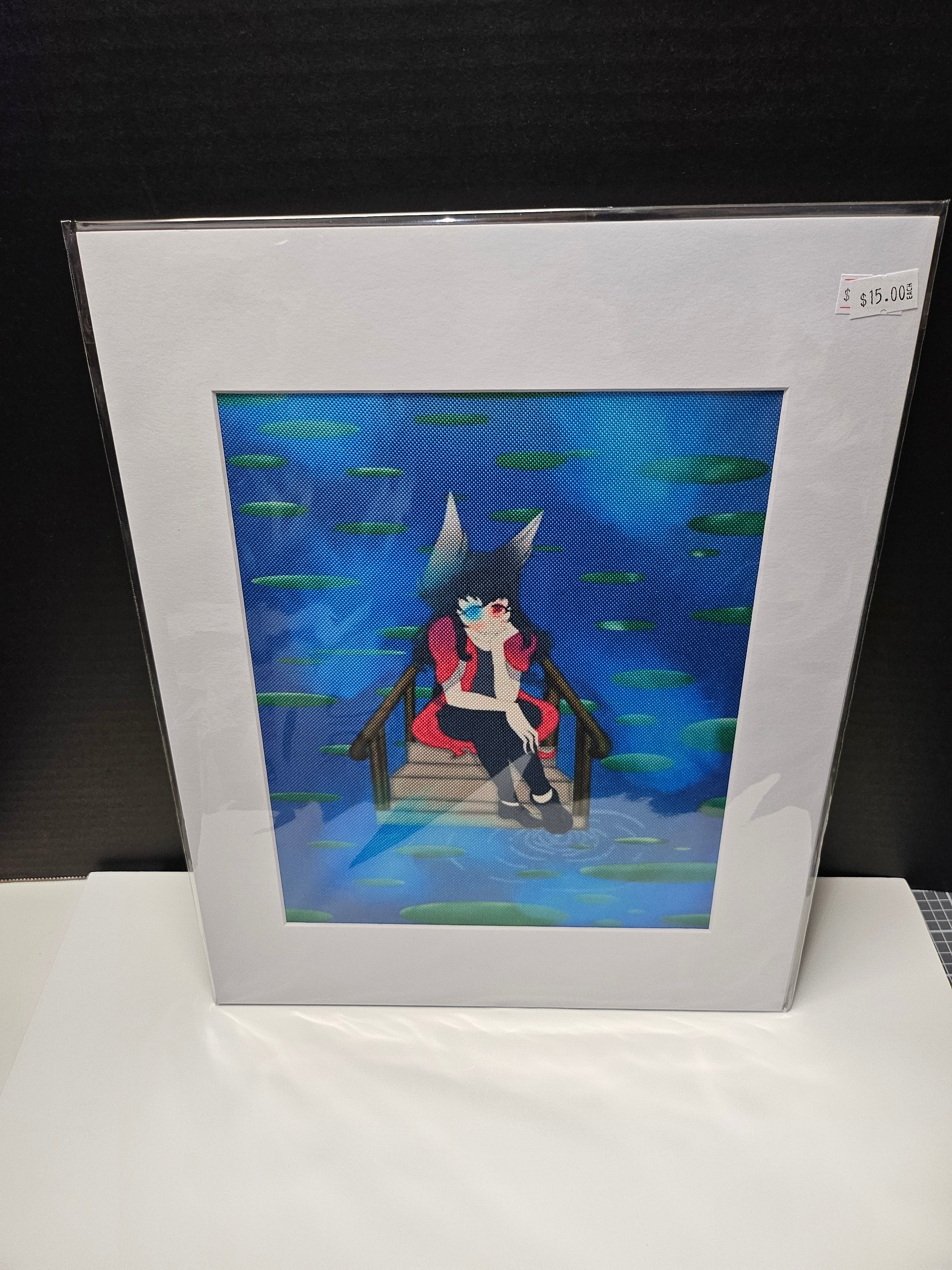 Chiyuki_14 - Original Canvas Art Print with White Mat Frame | 8x10 Print in 11x14 Frame #3