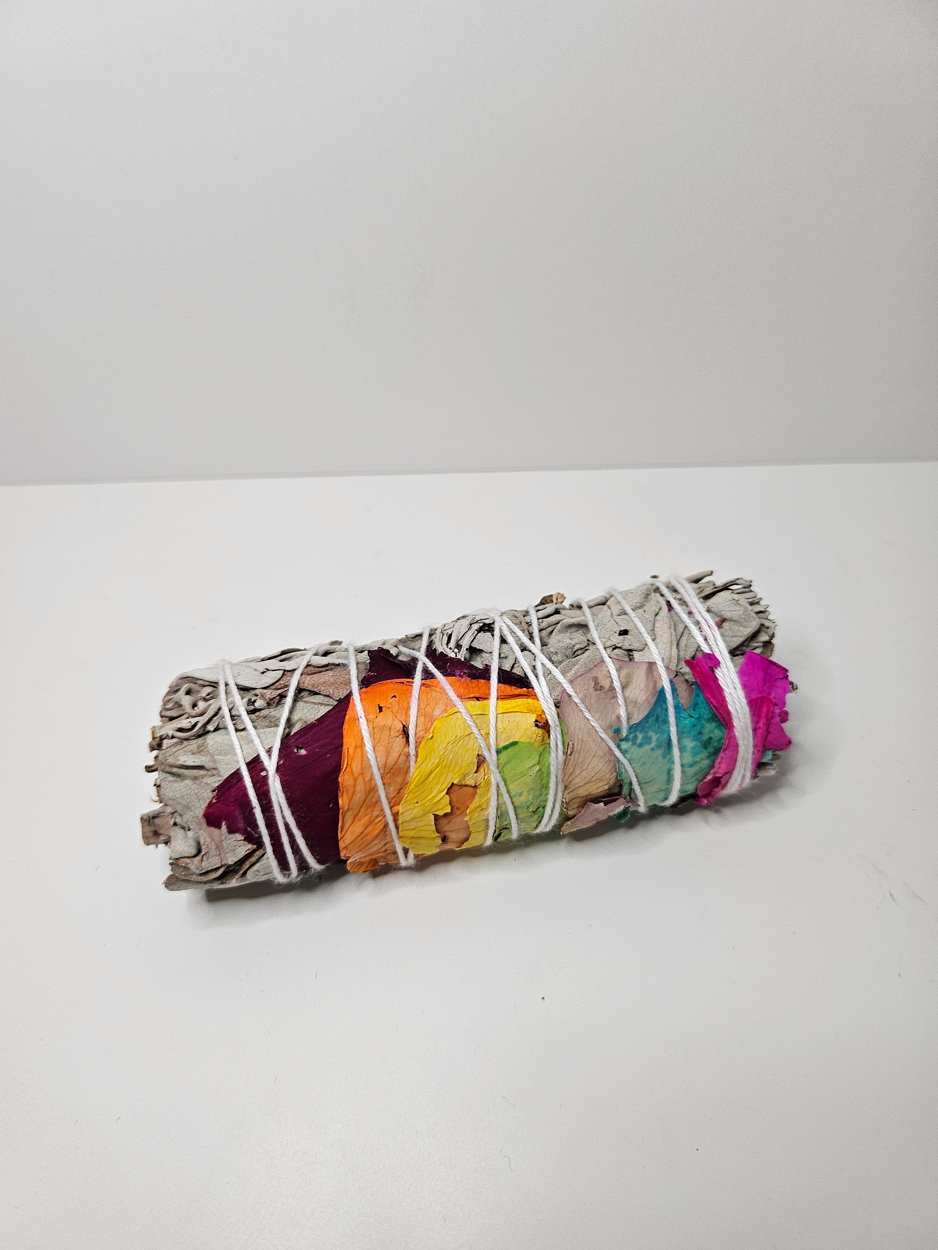 7 Chakra Roses with White Sage bundle